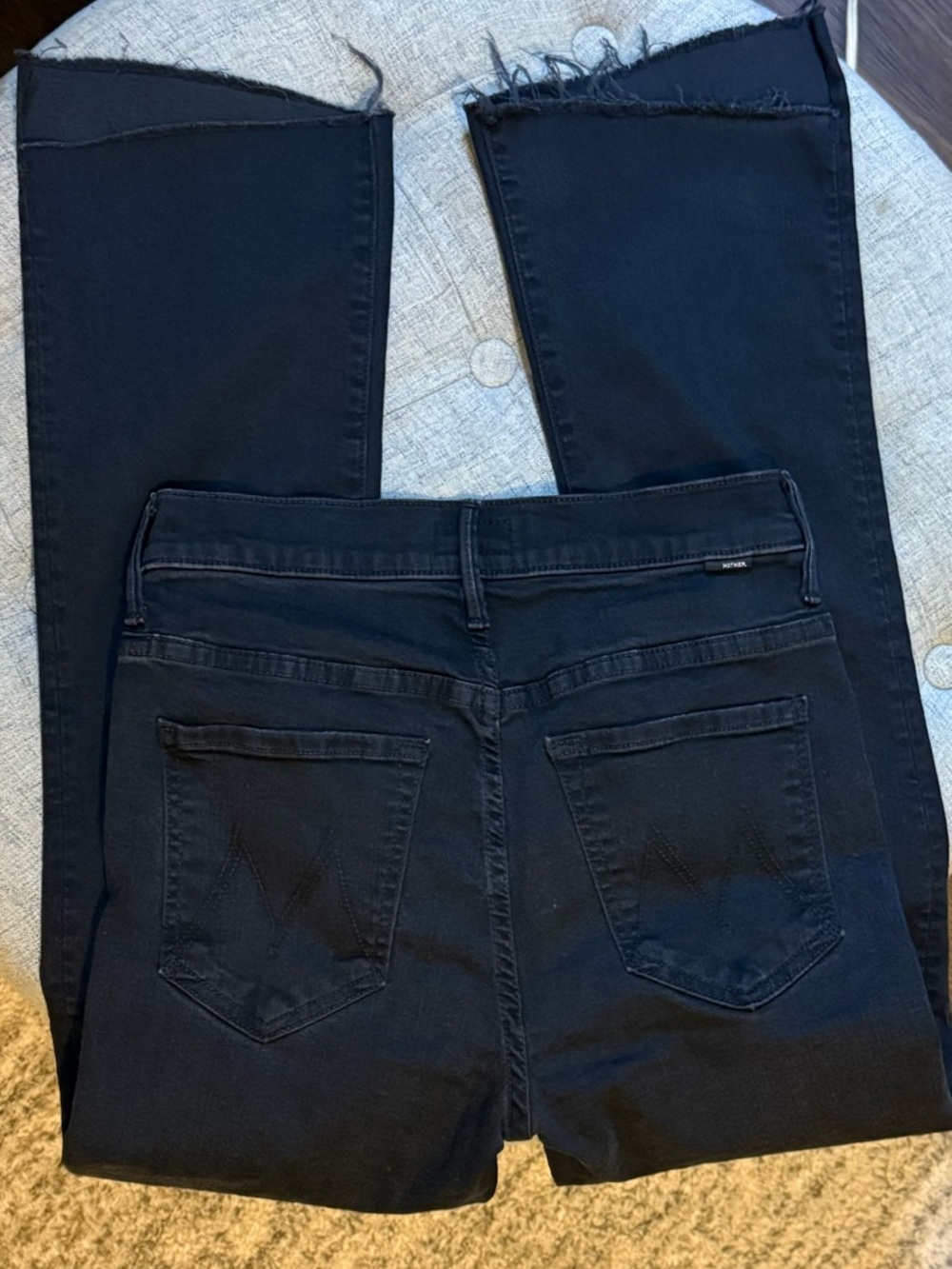 Mother Insider Fray Black Crop Denim Jeans High Waist 26 (4/6) Stretchy 💎EUC
